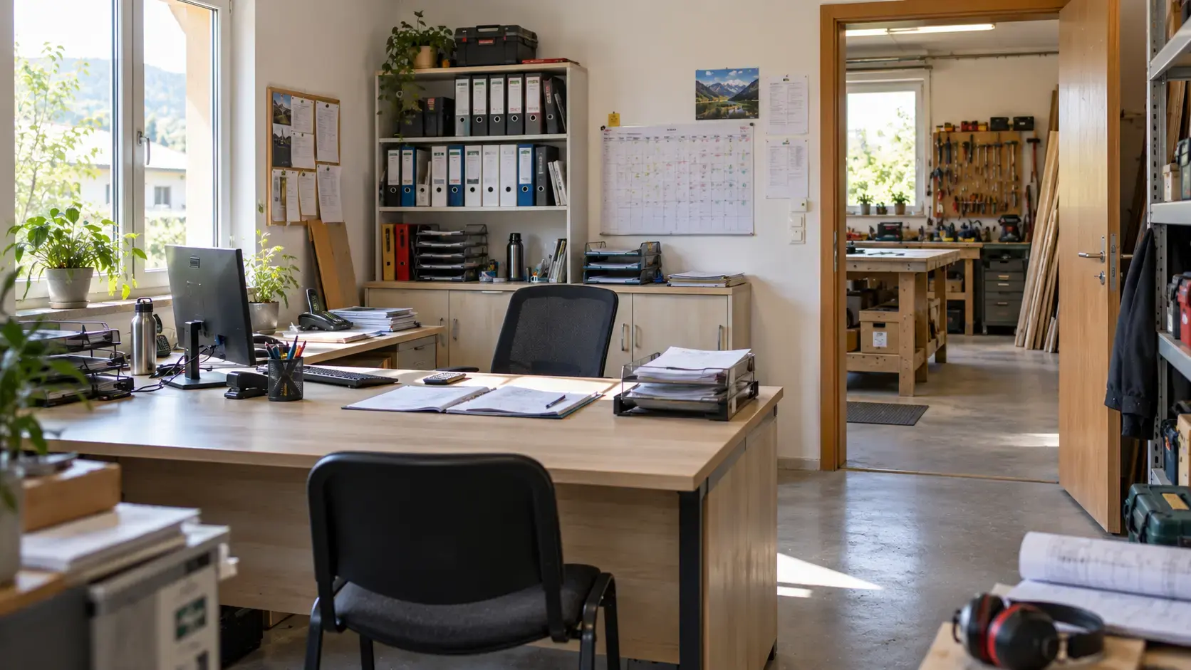Heller Arbeitsplatz für unternehmerische Pläne