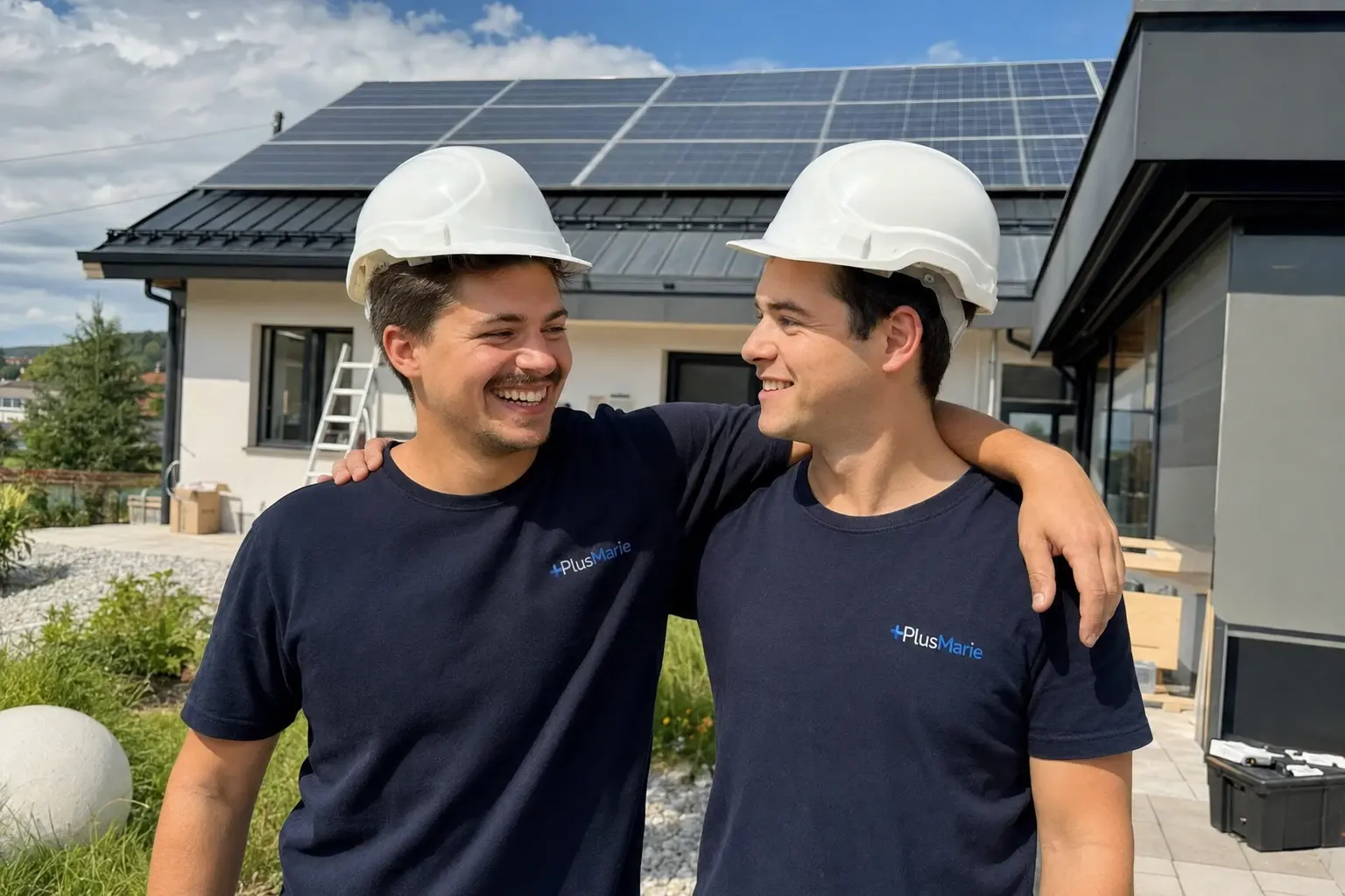 Michael und Matthias auf der Baustelle